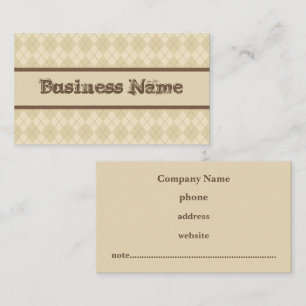 Carte de visite professionnelle rustique argyle
