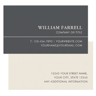 Carte de Visite Professionnelle Sur Mesure Grise e