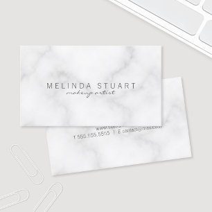 Carte De Visite professionnelles effet marbre blanc élégant