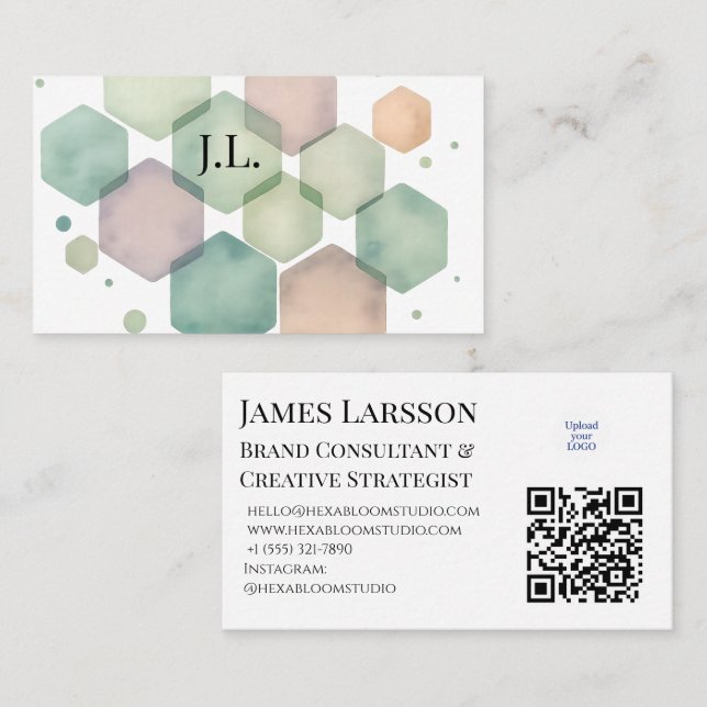 Carte De Visite Professionnels minimalistes de la création géométr (Devant / Derrière)