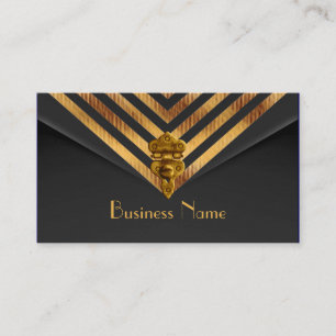 Carte De Visite Profil Affaires Or Velours Noir Rayure