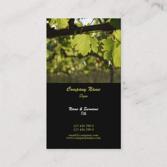 Carte De Visite Profil d'affaires de raisin de vignoble (Devant)