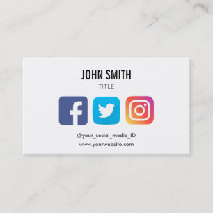 CARTE DE VISITE PROFIL D'INSTAGRAM DE TWITTER FACEBOOK SUR LES RÉS