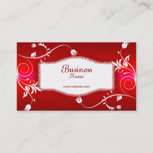 Carte de visite profil floral rouge blanc