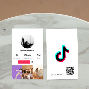 Carte De Visite Profil Tiktok UGC Médias sociaux Suivez-moi
