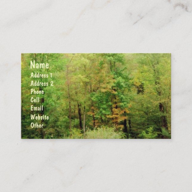 Carte De Visite Profil 'Woodlands Abstrait' (Devant)