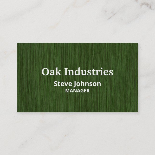 Carte De Visite Profond vert bois look professionnel (Devant)