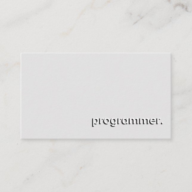 Carte De Visite Programmeur Simple Blanc Gris (Devant)