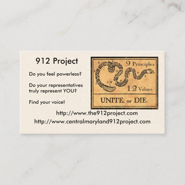 Carte De Visite Projet 912 (Devant)