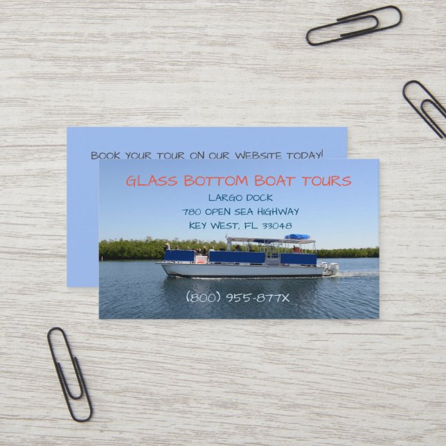 Carte De Visite Promenade en bateau maritime de jour ensoleillé (Devant/Arrière en situation)