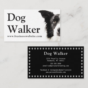 Carte De Visite Promenadeur de chien Garde d'animaux Votre photo d