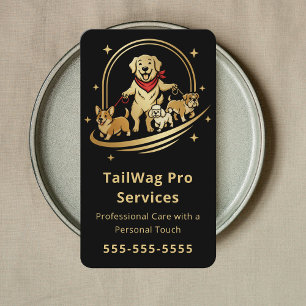 Carte De Visite Promeneur de Chien Garde d'Animaux Formation Servi