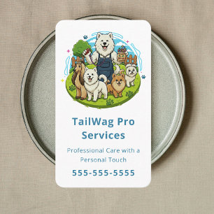 Carte De Visite Promeneur de Chien Heureux Formateur Service de So