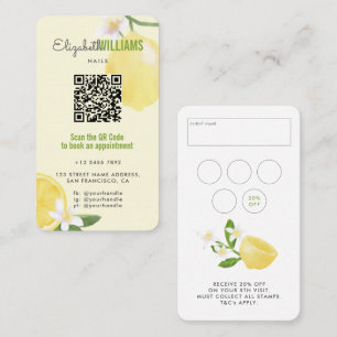 Carte De Visite Promo été printemps clous QR Code Loyauté et