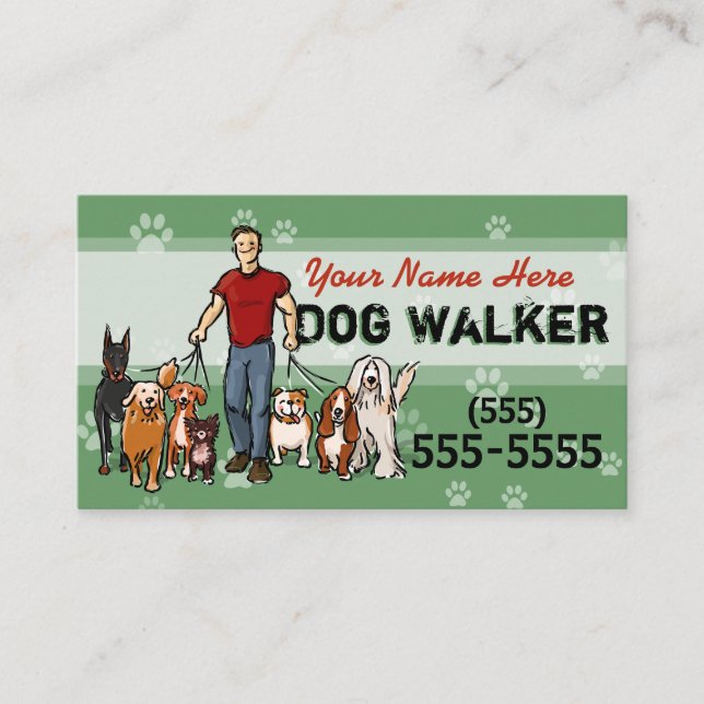 Carte De Visite Promo fait sur commande MASCULIN de marche de (Devant)