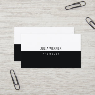 Carte De Visite Promoteur minimaliste moderne noir et blanc