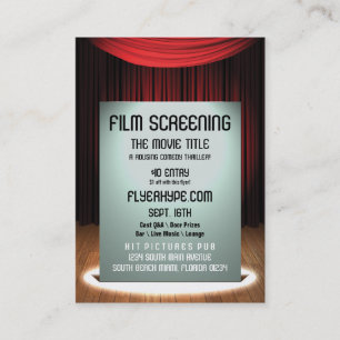 Carte De Visite Promotion d'événement de criblage de film de