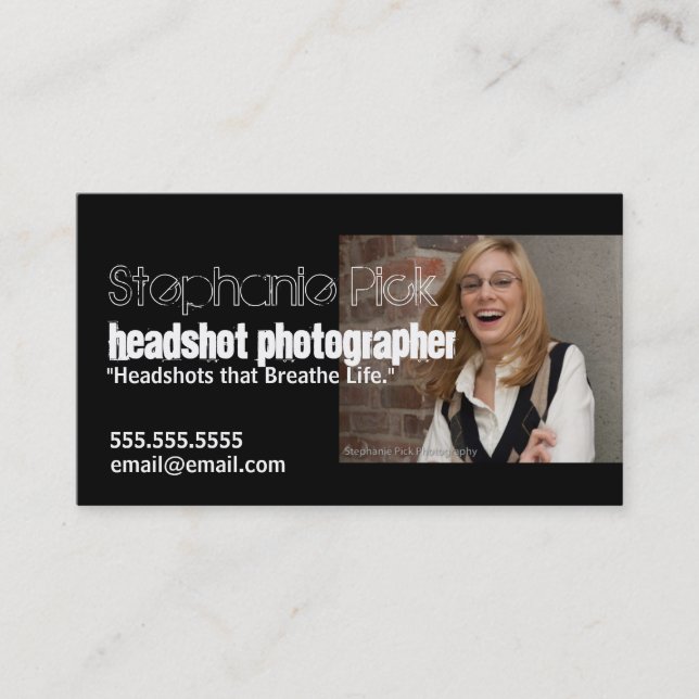 Carte de visite promotionnel de photographe de (Devant)