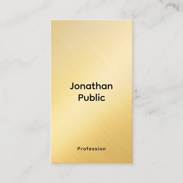 Carte De Visite Promotionnels Élégant Modèle Elite Faux Gold (Devant)