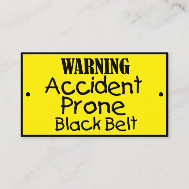 Carte De Visite Prone Accident Ceinture Noire Drôle Plaisanterie (Devant)