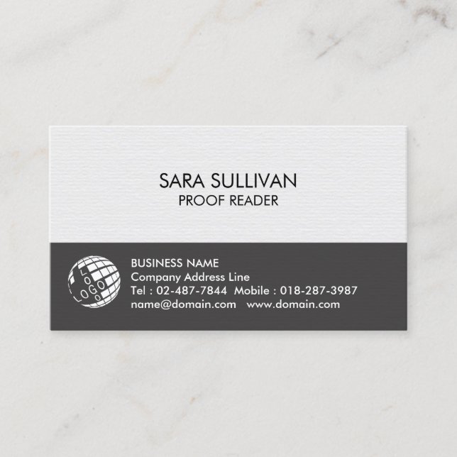 Carte De Visite Proofreader Print Publishing Business Card (Devant)