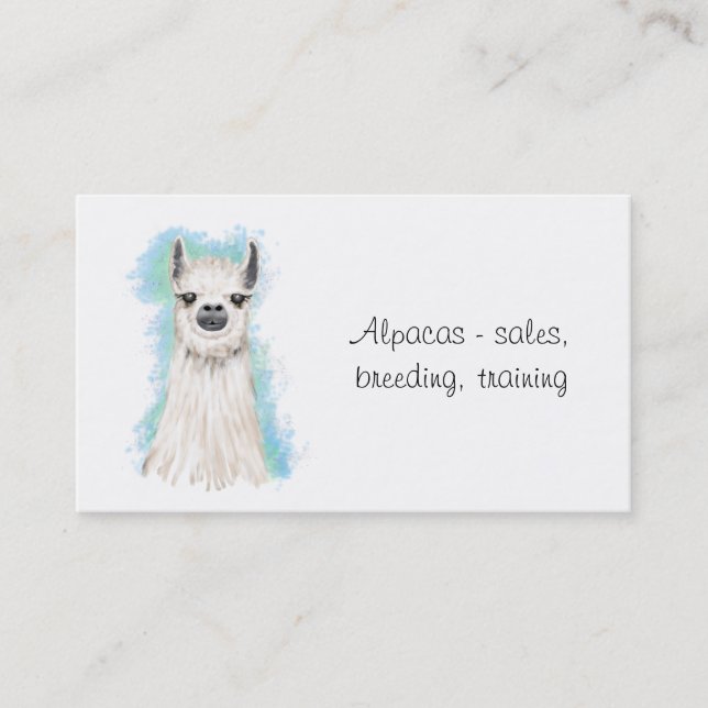Carte De Visite Propriétaire d'Alpaca (Devant)
