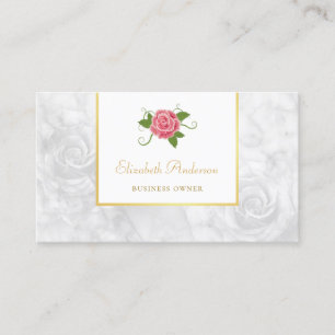 Carte De Visite Propriétaire de l'entreprise White Rose Gold
