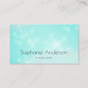 Carte De Visite Propriétaire d'entreprise Aqua Bokeh