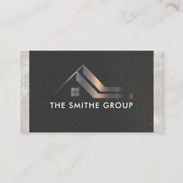 Carte De Visite Propriété résidentielle métallique | Immobilier (Devant)