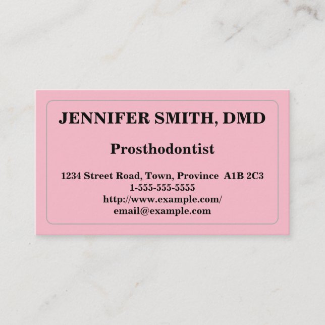 Carte de visite prosthodontiste de base (Devant)