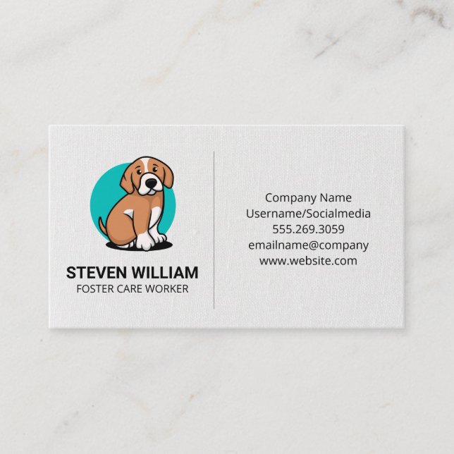 Carte De Visite Protection des animaux | Abri | Logo du siège de c (Devant)