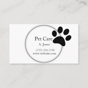 Carte De Visite Protection des animaux Empreintes de pattes
