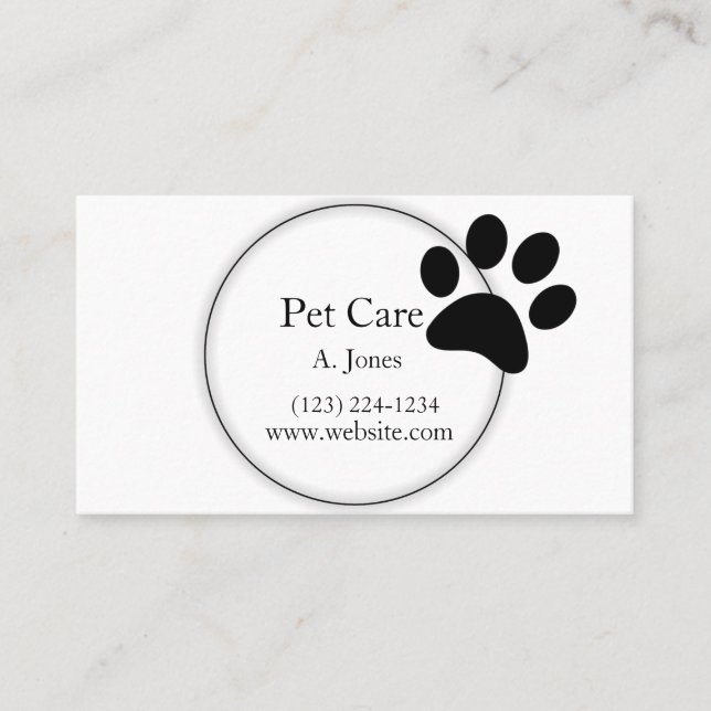 Carte De Visite Protection des animaux Empreintes de pattes (Devant)