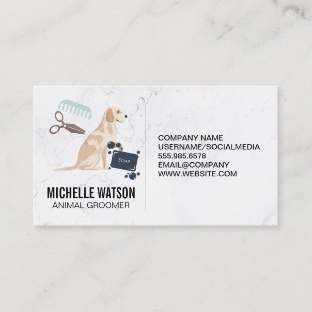 Carte De Visite Protection des animaux | Savons de lavage de chien (Devant)