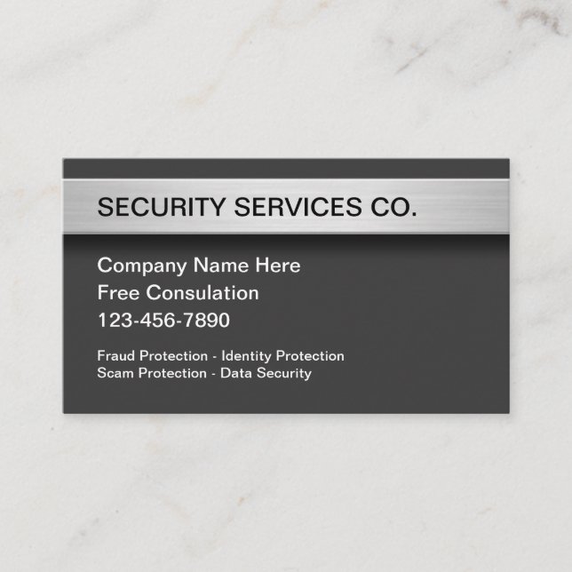 Carte De Visite Protection et services de sécurité (Devant)