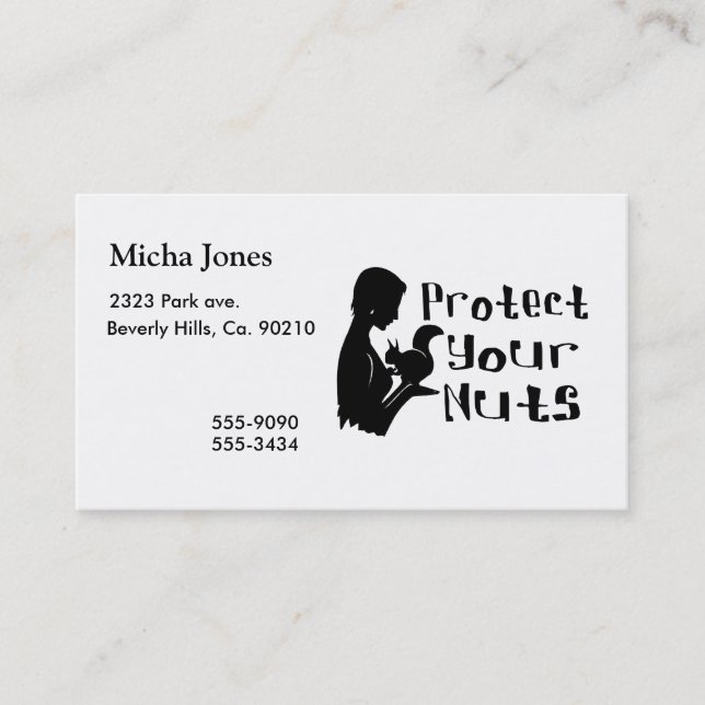 Carte De Visite Protégez vos écrous (Devant)