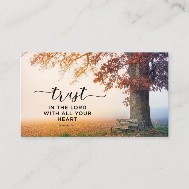 Carte De Visite Proverbes 3:5 Faites confiance au Seigneur avec to (Devant)