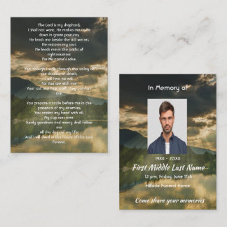 Carte De Visite Psalm 23 Celebration of Life Service 