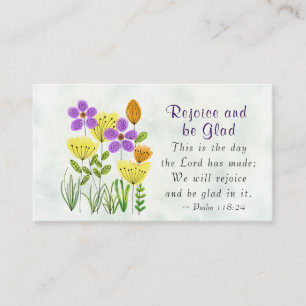 Carte De Visite Psaume 118:24 C'est le Jour de la florale inspiran