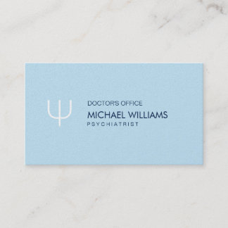 Carte De Visite Psicólogo - Profesional elegante símbolo celeste