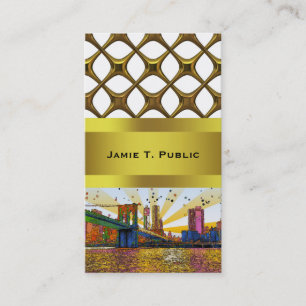 Carte De Visite Psychedelic New York City : Brooklyn Bridge, WTC #