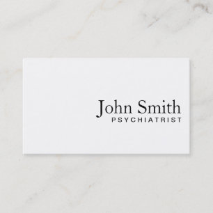 Carte de visite psychiatre blanc clair minimal