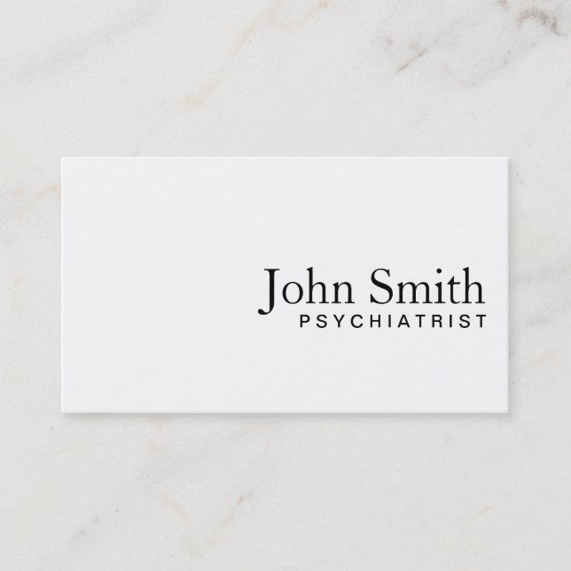 Carte de visite psychiatre blanc clair minimal (Devant)