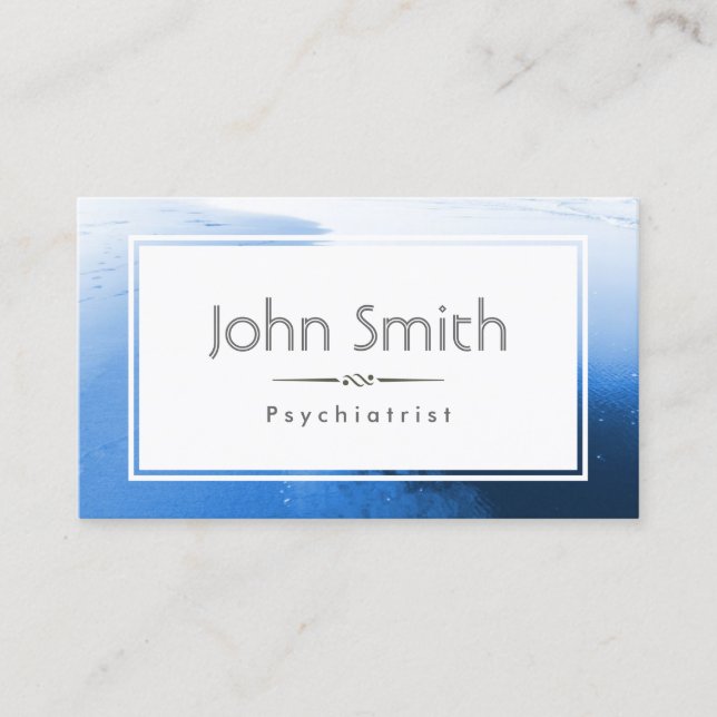 Carte De Visite Psychiatre classique de bleu d'océan (Devant)