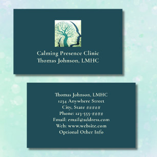 Carte De Visite Psychiatre Forest Green Head n Mind Tree of Life