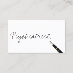 Carte de visite psychiatre manuscrit