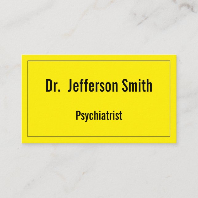Carte De Visite Psychiatre simple, audacieuse, qui attrape les yeu (Devant)