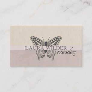 Carte De Visite Psychiatre Thérapeute Papillon Illustré