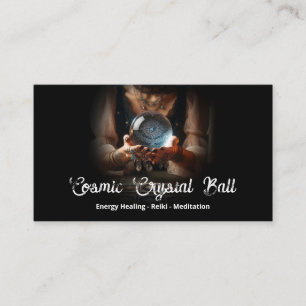 Carte De Visite Psychique Moyen Crystal Ball Woman Mains