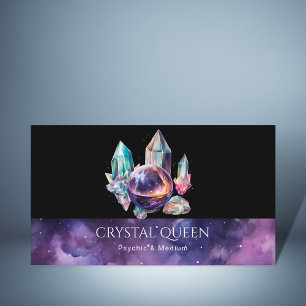 Carte De Visite Psychique Moyen Violet Galaxie Mystique Crystal Ba